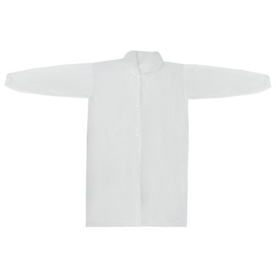 Халат одноразовый белый на кнопках КОМПЛЕКТ 10 шт.,110 см, резинка, 25 г/м2, СНАБЛАЙН 631244 Халат одноразовый белый на кнопках КОМПЛЕКТ 10 шт.,110 см, резинка, 25 г/м2, СНАБЛАЙН 631244